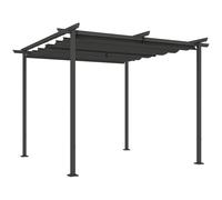 Outsunny 3x3 m Pérgola de Jardín con Techo Ajustable, Estructura Metálica, Protección UPF30+, Toldo Solar para Porche, Terraza Aosom España