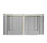Outsunny 4 Paneles Laterales 3,5x2 m Tela Mosquitera para Cenador Negro | Mosquitera para Jardín, para Carpa de Jardín, Gazebo, Cremalleras y Anillas