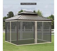 Outsunny 4 Paneles Laterales 335x207 cm para Carpa de Jardín Mosquitera Negro