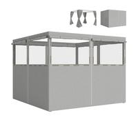 Outsunny 4 paredes laterales para cenador, 3x3 m, laterales de carpa con 8 ventanas de malla enrollables, protección uv 30+, impermeable, reemplazo lateral para carpa de jardín, gris claro