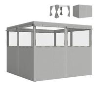 Outsunny 4 Paredes Laterales para Cenador 3x3 m Laterales de Carpa con 8 Ventanas Protección UV 30+ Impermeable Gris Claro