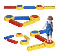 Outsunny 5 peldaños para niños con superficie antideslizante y parte inferior, piedras apilables para niños pequeños