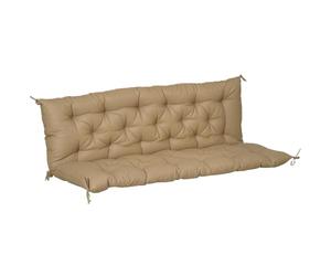 Outsunny 59"x38" Cojín de Repuesto Acolchado para Mecedora Caqui | 3 plazas, para muebles de exterior, sofá/cama de patio, relleno, incluye respaldo