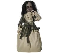 Outsunny 83cm Decoración de Halloween Muñeco Fantasma móvil con Efectos Especiales y función de Sonido Ojos Rojos con Luces Ruedas motorizadas muñeco de Terror