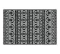 Outsunny Alfombra de Exterior Reversible 182x274 cm Impermeable Anti-UV para Viajes en Autocaravana Negro y Gris