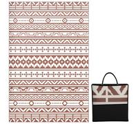 Outsunny - Alfombra reversible para exteriores (1,8 x 2,7 m), diseño de pared geométrica, PP resistente a la intemperie, bolsa de transporte incluida, rojo y blanco