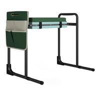Outsunny Almohadilla y asiento para jardín, capacidad 150 kg, taburete de jardín con área de rodilla muy acolchada, patas de acero extensibles