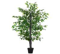 Outsunny Árbol Ficus Artificial 145cm Decoración Hogar y Exterior 756 Hojas Realistas con Maceta Verde Aosom España