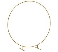 Outsunny Arco de Boda 222cm Color Dorado, Soporte de Fondo Redondo | Kit soporte circular metálico arco globos, anillo globos, fiesta cumpleaños, despedida soltera, graduación, ceremonia