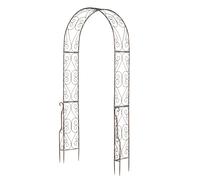 Outsunny Arco de Jardín Arco de rosas Estilo Hierro Forjado dim. 120L x 30An x 226Al cm metal epoxi Negro Envejecido cobre
