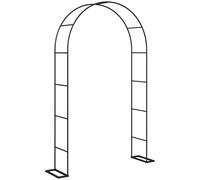 Outsunny Arco de Jardín con 2 Bases para Plantas Trepadoras Rosales Vides, Arco de Boda, 145x39x237cm, Negro Aosom España