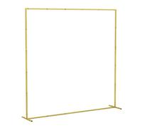 Outsunny arco de jardín para rosas de metal, 200x200 cm, arco de boda cuadrado con estacas en forma de u, resistente a la intemperie, para plantas trepadoras, para decoración patio terraza, dorado