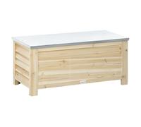 Outsunny Baúl de almacenaje 110x50x50 cm madera natural