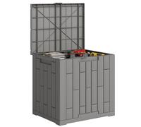 Outsunny Arcón Exterior 114L de Resina con Cerradura 56x44x54 cm Gris | Baúl de Almacenaje Exterior, Resistente al Agua y a los Rayos UV, para Jardín, Terraza, Patio