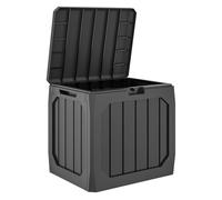 Outsunny Arcón Exterior Capacidad 121L, Baúl Almacenaje Exterior de Plástico con 2 Asas y Tapa Bloqueable, Impermeable, Resistente a la Intemperie, para Jardín, Terraza, Patio, 56x45x53 cm, Negro