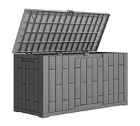Outsunny Arcón Exterior Capacidad 227L, Baúl de Almacenaje Exterior de Resina Resistente al Agua y a los Rayos UV, con Cerradura para Jardín, Terraza, Patio, 106,5x43x54,5 cm, Gris