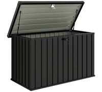 Outsunny Arcón Exterior de 400 L en Acero Galvanizado con Cerradura y 2 Llaves 124x66x72 cm, Negro