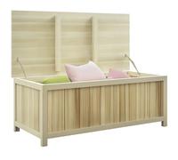 Outsunny Arcón Exterior de Madera, 172 L, Baúl Almacenaje Exterior con Tapa Abatible, Resistente a la Intemperie, para Jardín, Terraza, Patio, 120x55x45 cm, Madera Natural