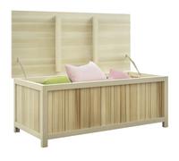 Outsunny Arcón Exterior de Madera 172 L Tapa 120x55x45 cm Madera Natural | Abatible, Baúl de Almacenaje Exterior, Resistente a la Intemperie, para Jardín Terraza y Patio