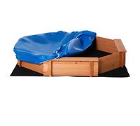 Outsunny Arenero de Madera para Niños Arenero Infantil Octágono con Cubierta de Poliéster y Tela no Tejida Juego para Niños de 3-8 Años para Patio Jardín 139,5x139,5x21,5 cm Rojo y Azul