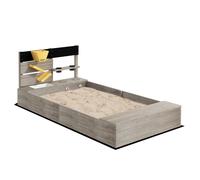 Outsunny Arenero Infantil con 2 Asientos 2 Cajas para Plantar y Juguete de Cocina para Patio Jardín 154x80x60 cm Gris Aosom España
