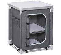 Outsunny Armario de cocina para camping plegable con 2 estantes y bolsa de transporte, aluminio y tela Oxford 60x49x70cm Gris Aosom España