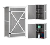 Outsunny - Armario de jardín con Descuento para Herramientas, Madera de Abeto pre-engrasada, Techo asfaltado Inclinado, Gran Puerta con Cerradura - 2 estantes - Dim. 75 x 56 x 115 cm