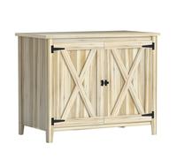 Outsunny Armario de jardín de madera, armario de jardín de madera con estantes y puertas dobles, 110 x 60 x 88,5 cm, madera natural Aosom España