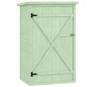 Outsunny Armario de Jardín de Madera para Exterior para Herramientas con 2 Estantes y Techo Asfáltico 75x56x115 cm Verde Aosom España