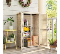 Outsunny Armario de Jardín Outsunny Madera de Abeto Madera Natural 75x50x118 cm Amarillo 75x50x118 cm
