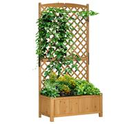 Outsunny Macetero con Celosia para Enredaderas Jardinera para Cultivo de Plantas Trepadoras 90x45x180 cm Madera Natural Aosom España