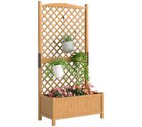 Outsunny Arriate de Jardín con Enrejado para Exterior 90x45x180 cm Natural