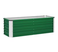 Outsunny Arriate de Jardín de Acero Incluye Guantes Huerto Urbano Jardinera Macetero Rectangular para Cultivos Plantas Flores para Terraza Balcón Exterior 125x47x40 cm Verde