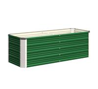 Outsunny Arriate de Jardín de Acero con Guantes Incluidos Huerto Urbano Macetero Rectangular para Cultivos en Terraza Verde Aosom España