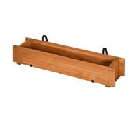 Outsunny Arriate de Madera de Suelo o Pared Jardinera Rectangular Huerto Urbano con 2 Orificios de Drenaje y 2 Ganchos para Cultivos Plantas Flores en Balcón Jardín Terraza 91x18x16,5 cm Natural