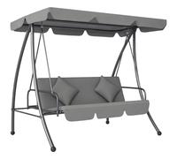 Outsunny Balance Jardín Convertible 3 Plazas Techo Ajustable Colchón Gris Claro
