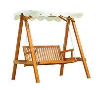 Outsunny Balancín Columpio Hamaca Banco Sillón de Jardín Madera de Pino 2 Plazas Carga Máx. 240 kg