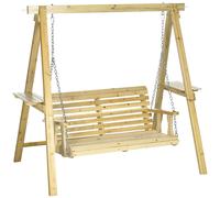 Outsunny Balancín de jardín 2 plazas en madera altura ajustable - 196x120x171 cm Aosom España