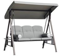 Outsunny Balancín de Jardín Exterior de 3 Plazas 206x116x183 cm Gris