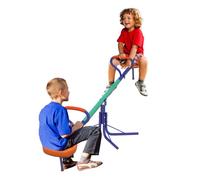 Outsunny balancín para niños carga 90 kg sube y baja infantil giratorio 360° con barra con longitud ajustable poste amortiguador asa suave asiento cómodo y base de acero para patio jardín multicolor 6