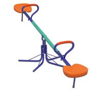 Outsunny balancín para niños carga 90 kg sube y baja infantil giratorio 360° con barra con longitud ajustable poste amortiguador asa suave asiento cómodo y base de acero para patio jardín multicolor 6