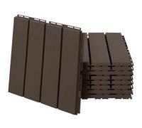 Outsunny Baldosas Cuadradas para Suelos Antideslizantes Exteriores Interiores Paquete de 9 Piezas 0.81 m² 30x30 cm Marrón