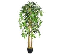 Outsunny Bambú Artificial con Maceta Planta de Hojas Realistas Decorativa