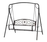 Outsunny Banca Mecedora Jardín Exterior Mecedora, Diseño Vintage, Acabado en Latón, 167x123x175 cm Aosom España