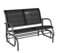 Outsunny Banco Balancín 2 Plazas 120x70x85 cm Carga 200kg Metal Texteline | Tipo Silla Oscilante de Jardín o Patio