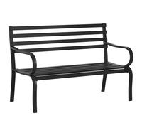 Outsunny Banco de Exterior de Metal de 2 Plazas con Reposabrazos Carga 240 kg para Patio Terraza 127x58x82 cm Negro Aosom España