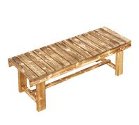 Outsunny Banco de jardín, Banco de madera para 2 personas, rústico, 110 x 38 x 35 cm, Marrón oscuro