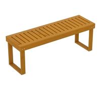Outsunny Banco de Jardín de 2 Plazas Banco de Madera Asiento de Lamas Carga 300 kg Banco para Patio Terraza 120x34x43 cm Teca