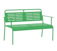 Outsunny Banco de jardín de 2 plazas Banco Exterior jardín de Acero con reposabrazos y Respaldo para balcón terraza terraza Patio terraza césped, 121 x 64 x 84 cm, Verde
