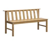 Outsunny Banco de Jardín de 3 Plazas Banco Exterior de Madera con Respaldo de Listones para Terraza Patio Balcón Carga 360 kg 144x60x77 cm Natural